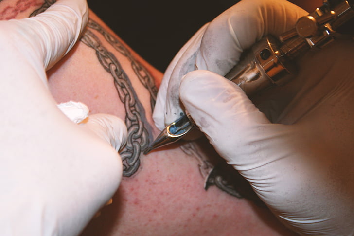tattoo, skin, body art, needle, process