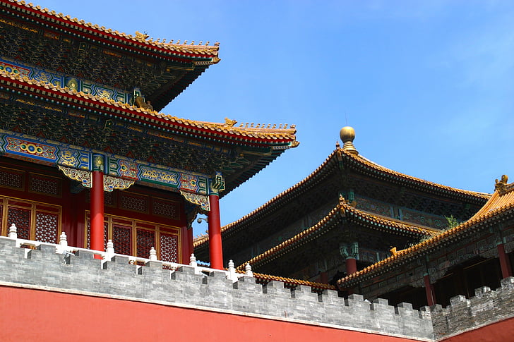 tak, Kina, Dragon, förbjudna staden, arkitektur, Beijing, Palace