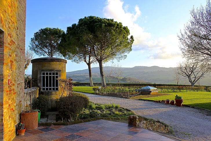scène, vignoble, ferme, Winery, campagne, maison, Italie