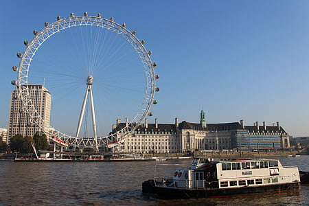 London, Themsen, elven, øye, London eye, England, byen
