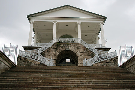 Tsarskoe selo estate, st petersburg, bangunan bersejarah, tangga, arsitektur, bangunan, Landmark