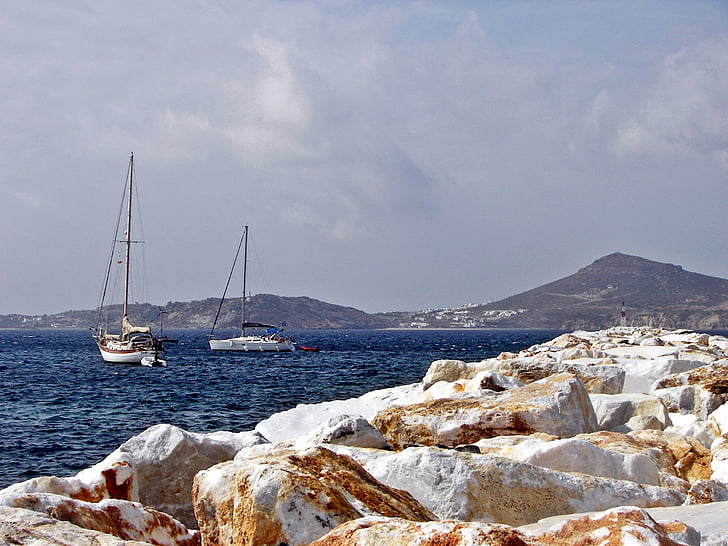 Naxos, Cyclades, Hellas, Grčka, luka, luka motivima, mornar