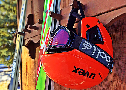 ski, casque, hiver, sport, lunettes de protection