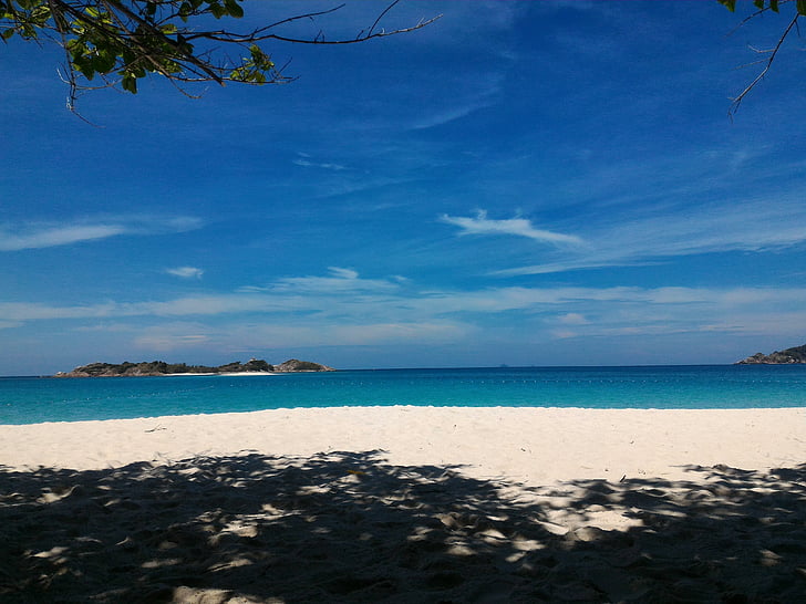 beach, sky, blue, sunny, ocean, nature, water