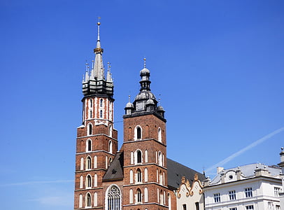 Krakkó, épület, épületek, építészet, a régi város, emlékmű, Lengyelország