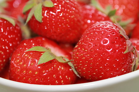 草莓, 水果, 维生素, 食品, 弗里施, 红色, 吃