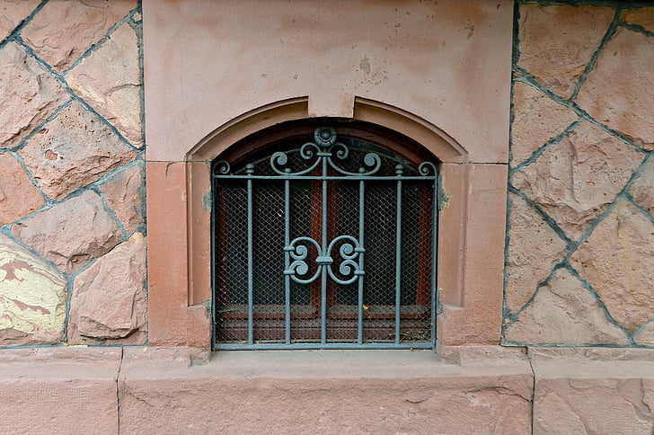 piano interrato, finestra della grata, Art nouveau, costruzione, Heidelberg, struttura, record di dettaglio