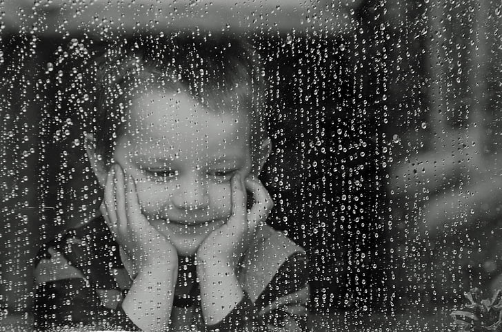 dieťa, ľudia, chlapec, Kid, Počasie, dážď, za studena