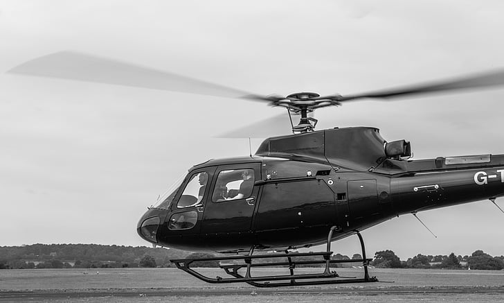 hélicoptère, décoller, pales de rotor, hachoir, d’atterrissage, transport