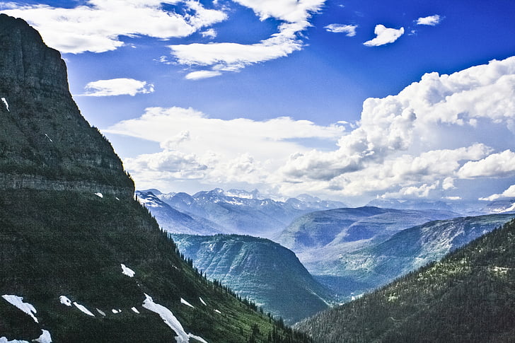 ledovec, Národní, parku, Montana, Hora, Příroda, krajina