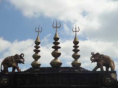 himmelen, blå, elefanter, Hindu