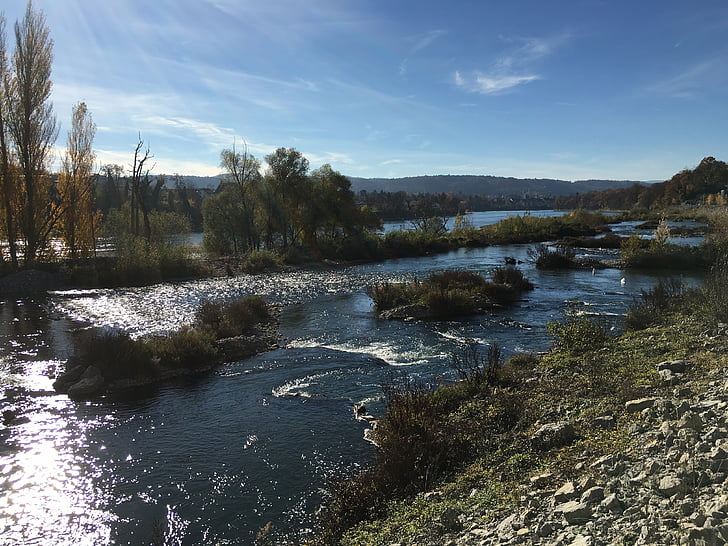 acqua, fiume, fluente, Reno, Rheinfelden