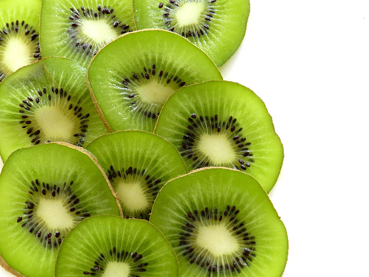 kiwifrugt, skiver, frisk, saftige, grøn, Sød, Tropical