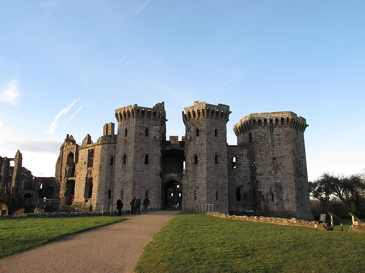 slottet, rundfelling castle, historie, Wales, Usk, kulturarv, tårn