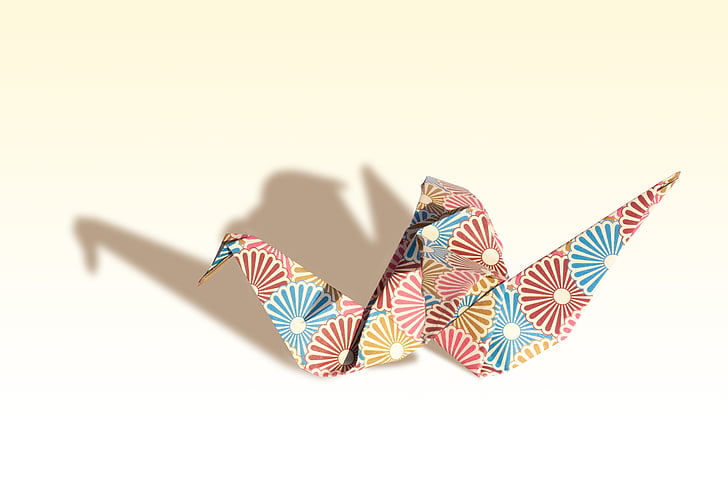 Origami, Crane, secara tradisional, lipat, geometris tubuh, kertas tekstur, objek
