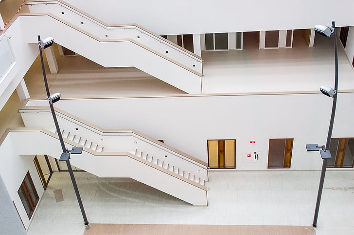 architecture, buildings, hospital, enschede, staircase, indoors, modern