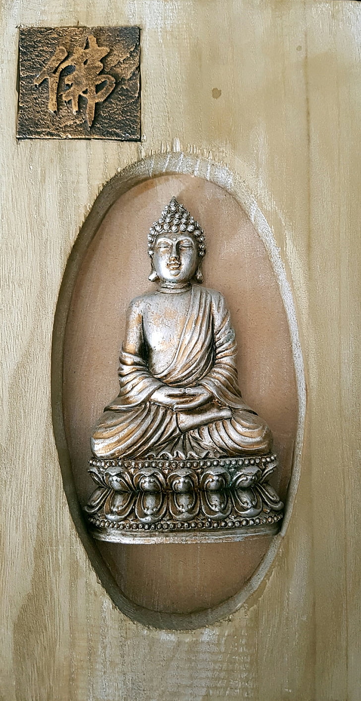 Buddha, dřevo, duchovní, Buddhismus, náboženství