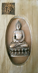Boeddha, hout, geestelijke, Boeddhisme, religie