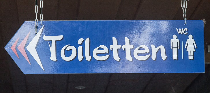 toiletten, WC, Loo, openbaar toilet, vrouw, man, schild