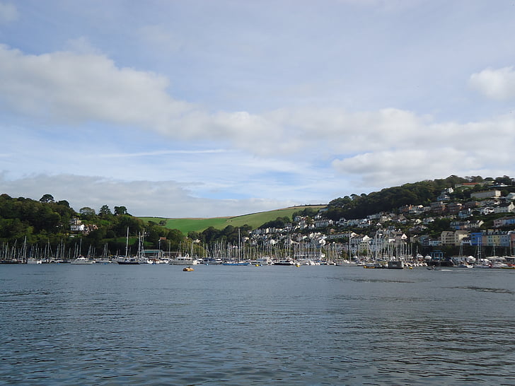 Dartmouth, Devon, upės, Anglijoje, Kingswear, pakrantė, Jungtinė Karalystė