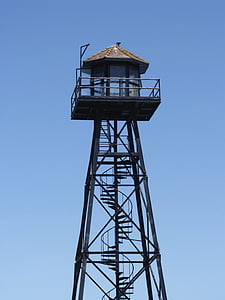 Алкатраз, Стражева кула, охрана кула, затвор, Сан Франциско, атракция, исторически