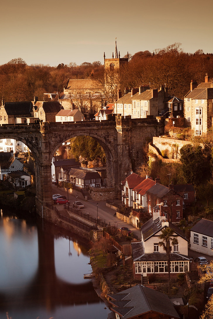 łuk, Architektura, Most, Wielkiej Brytanii, Anglia, historyczne, Knaresborough
