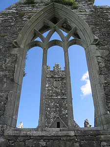 kylemore abbey, ruin, monastery, county galway, ireland, castle, building