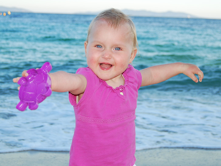 vaikas, jūra, mergaitė, Prancūzijos Rivjera, Azure, violetinė, vandens