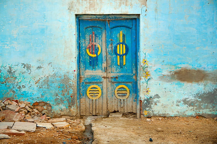 asia, travel, india, architecture, house, front, door