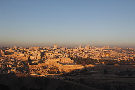 la ciutat Sagrada, Jerusalem, la gran mesquita, la muntanya de les oliveres, Alba