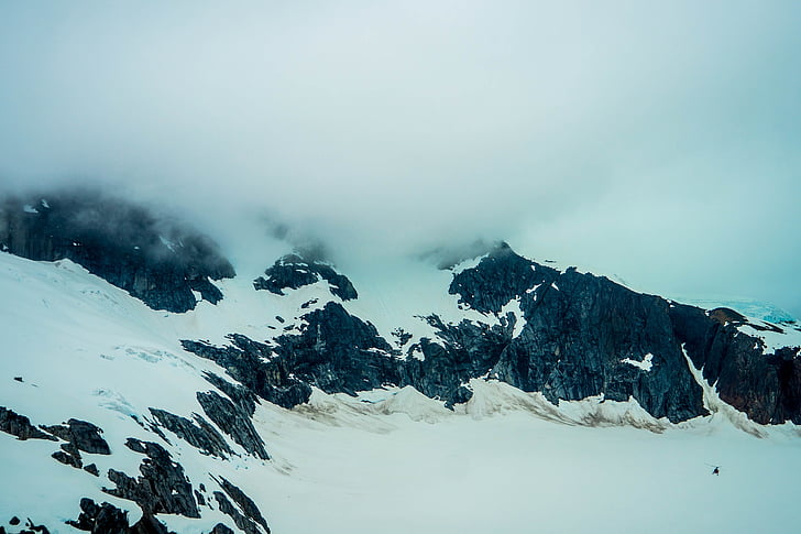알래스카, mendenhall 빙하, 눈, 아름 다운, 조 경, 산, 하얀