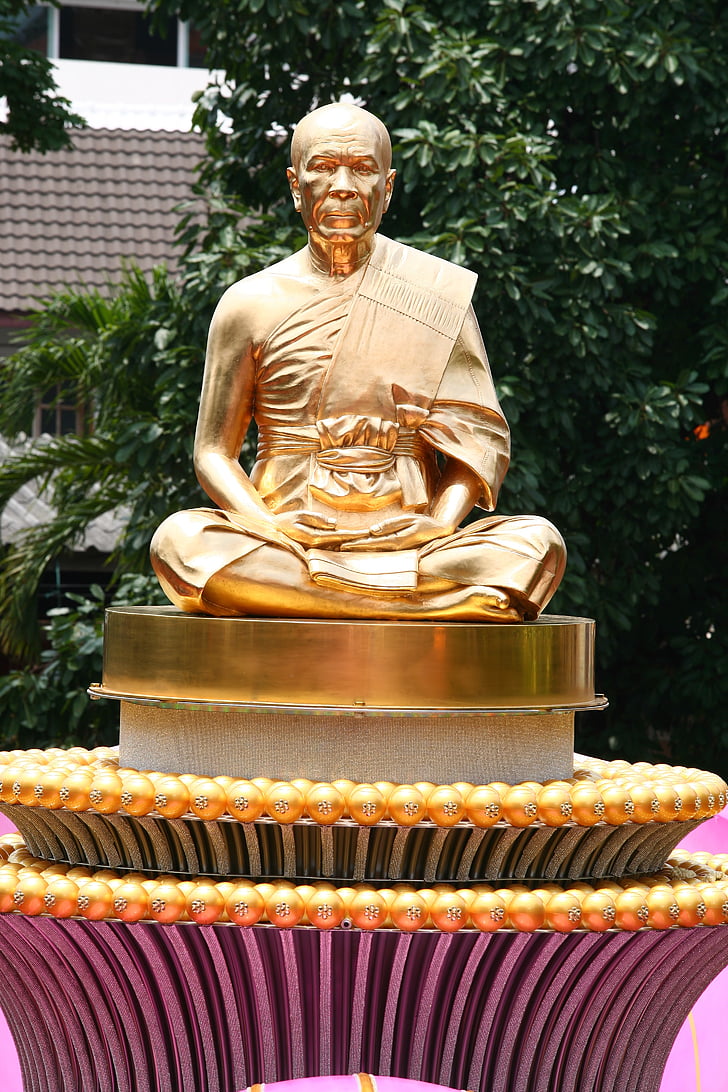 budha, monk, gold, buddhism, phramongkolthepmuni, dhammakaya pagoda, wat