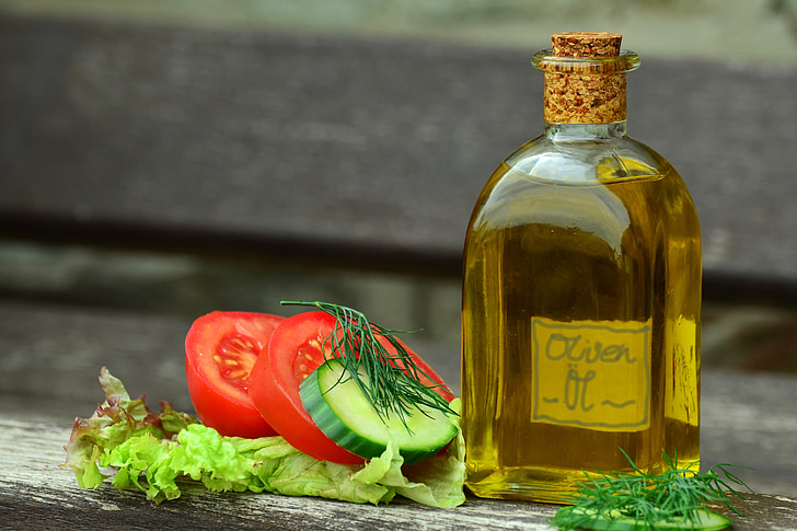 olej, olivový olej, fľaša, Stredomorská, sklenené fľaše, zátišie, plnené