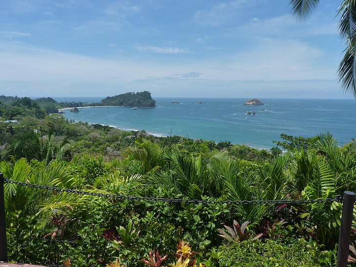 tenger, nézet, Beach, Costa Rica, Manuel antonio, tengerpart, természet