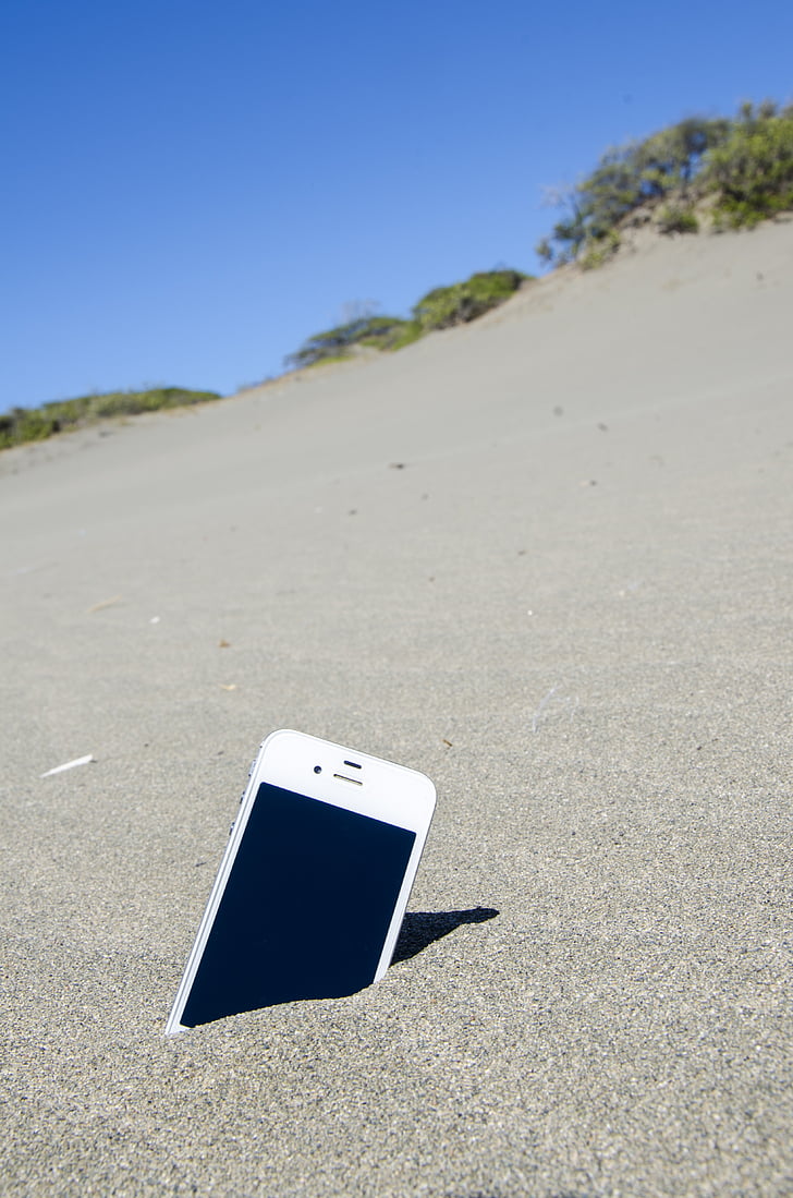 celular, areia, deserto