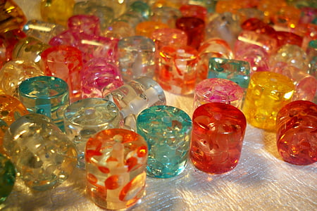 gyöngyök, színes gyöngyök, többszínű, kézműves, ékszerek, műanyag, Gyöngyös