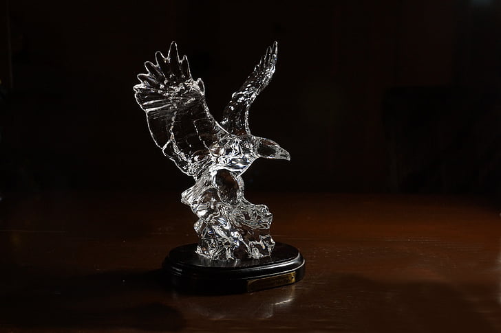 cristal de Swarovski, Águia de cristal, ornamento de vidro, Eagle