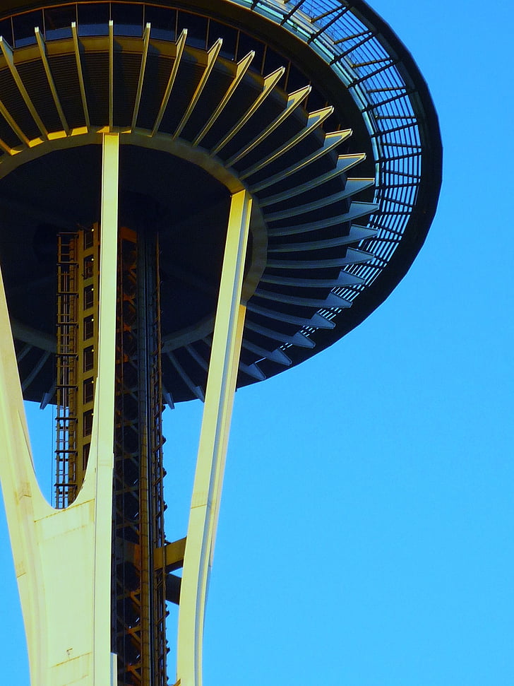 Seattle, espai, agulla, arquitectura, ciutat, cel, Washington
