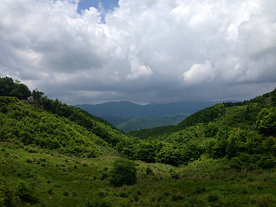 日本, ふもとの小丘, 風景, 風景, バレー