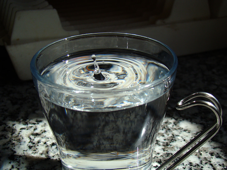 sklo, voda, pohár