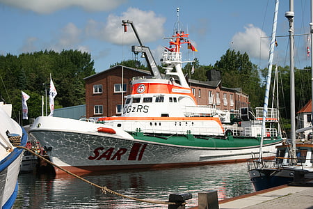 SAR, seenotrettungskreuzer, Burg na fehmarn, Morza Bałtyckiego, Rescue, morskie statku, Harbor