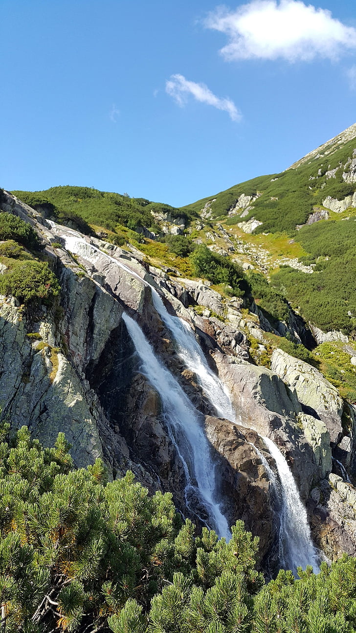 waterfall, tatry, polish, mountains, poland, europe, outdoor