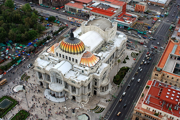 Bellas artes, Mexico city, Mexico, staden, turism, landmärke, Bellas