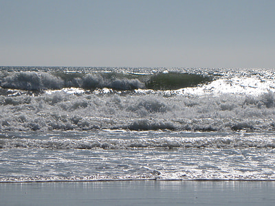 vlny, pláž, přílivu a odlivu, oceán, Já?, mořské scenérie, šedá