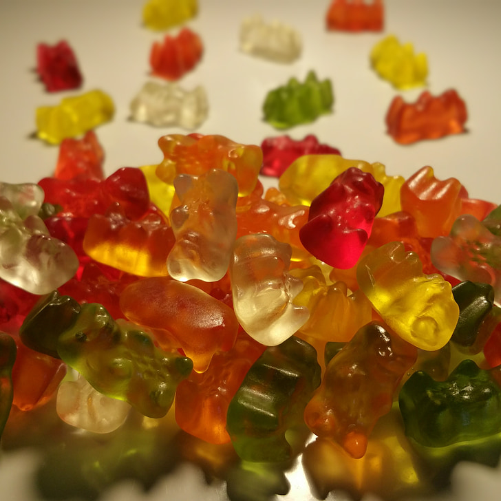Gummibärchen, Gummi bears, medve, Gyümölcs kisselek, Haribo