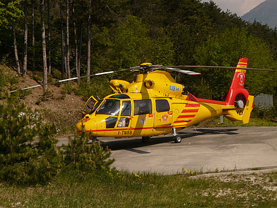 hélicoptère de sauvetage, hélicoptère, sauvetage, premiers soins, secours en montagne, jaune, d’urgence