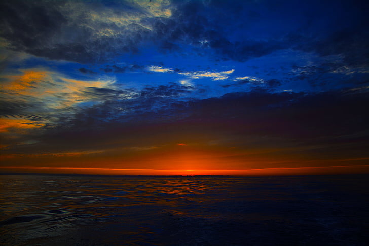 sunset, nishishita, sea, evening, sky