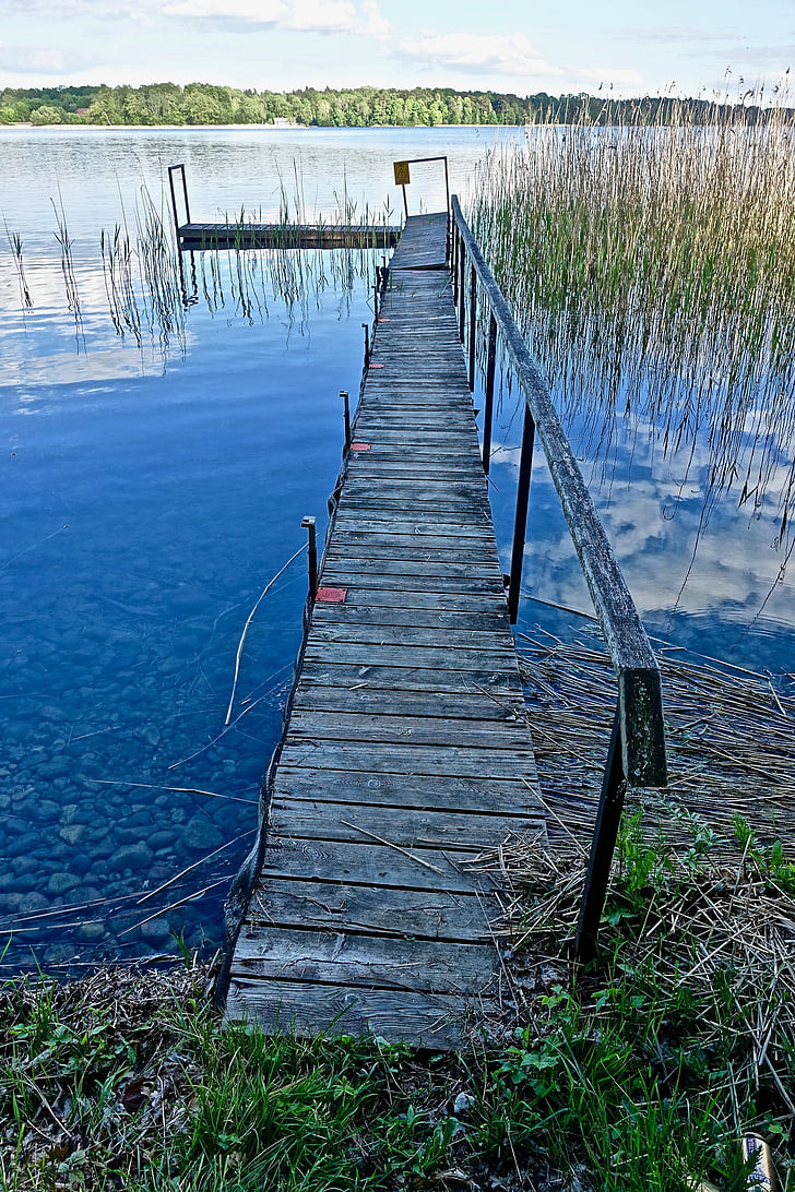 pier, jetty, wood, river, nature, tranquil, lake