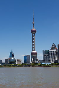 shanghai band, shanghai east pear tower, cityscape, china, shanghai, asia, skyline