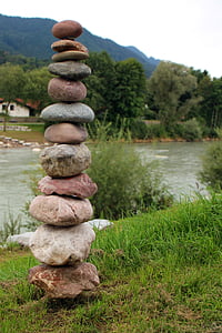 piedra, Torre, Torre de piedra, balance, edificio, en capas de, apilados